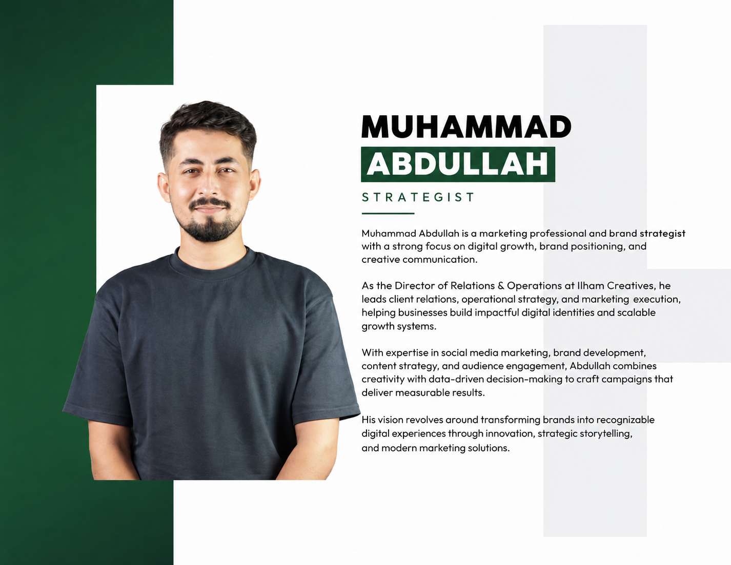 Muhammad Abdullah owner profile card